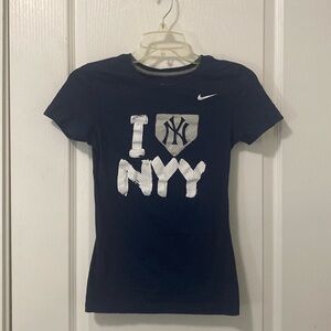 Nike Women's Slim Fit I "Love" NYY Short Sleeve Tee in Yankees' Blue (XS)